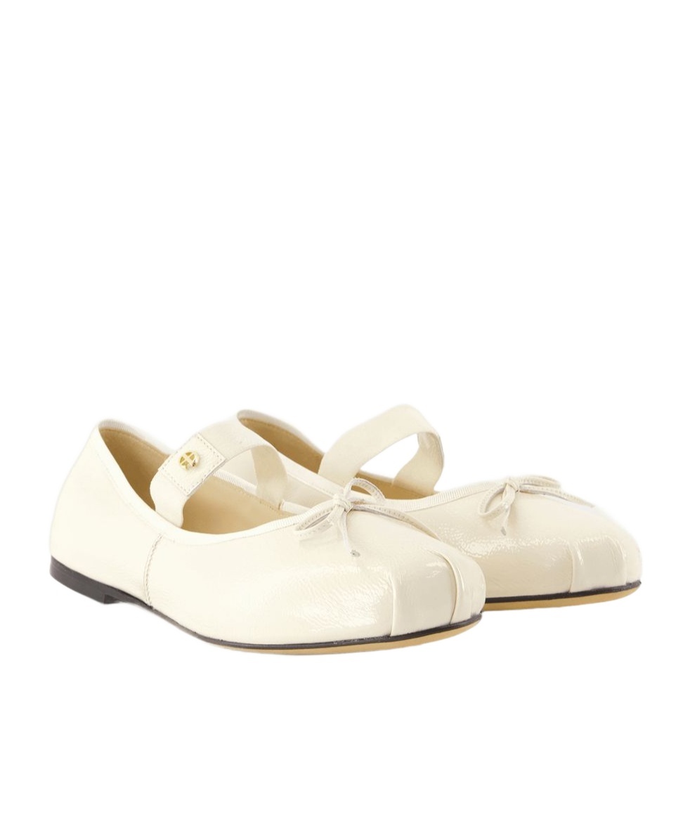 Shop Anine Bing Round Toe Flats In White