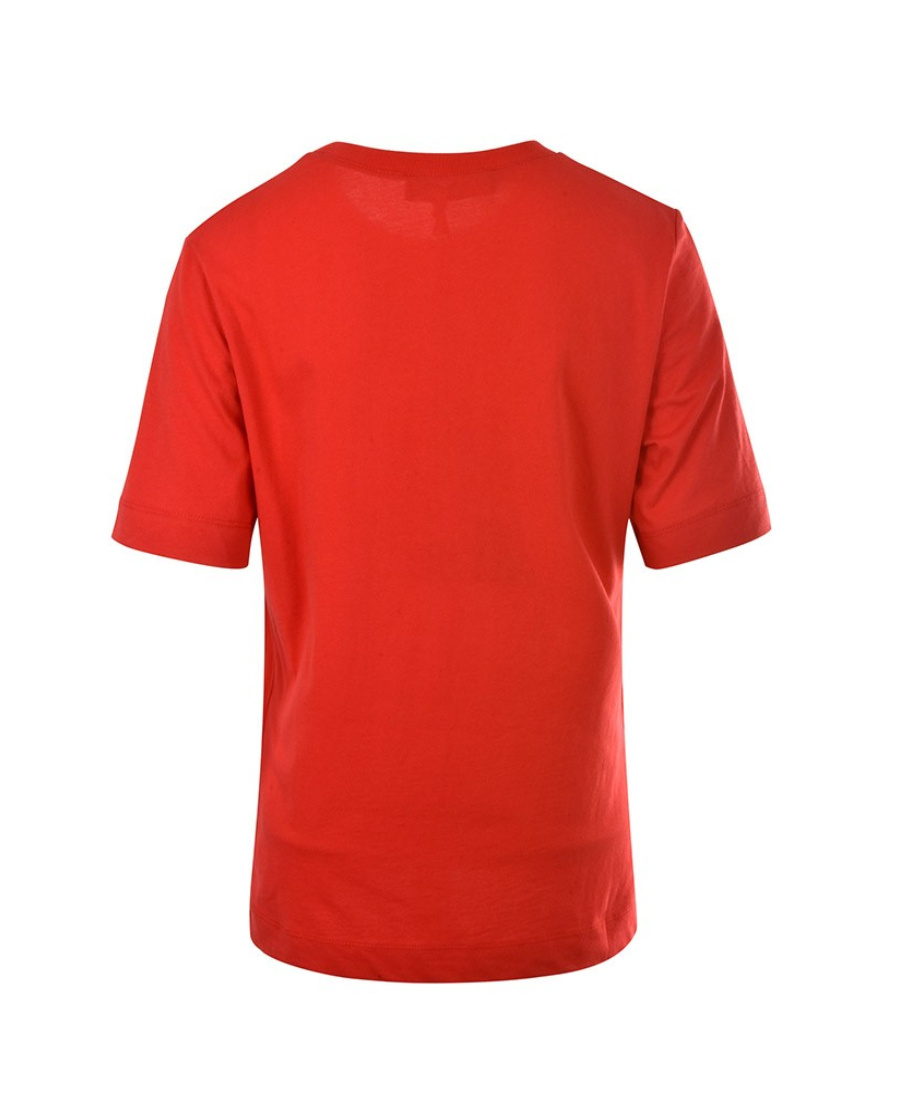 Moschino Love Printed T-shirt With Round Collar And Short Sleeves In Red