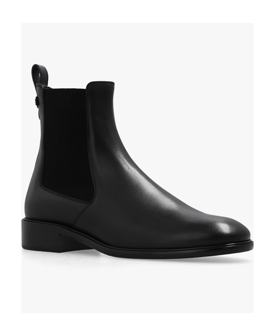 Ferragamo Gancini Logo Chelsea Boots In Black