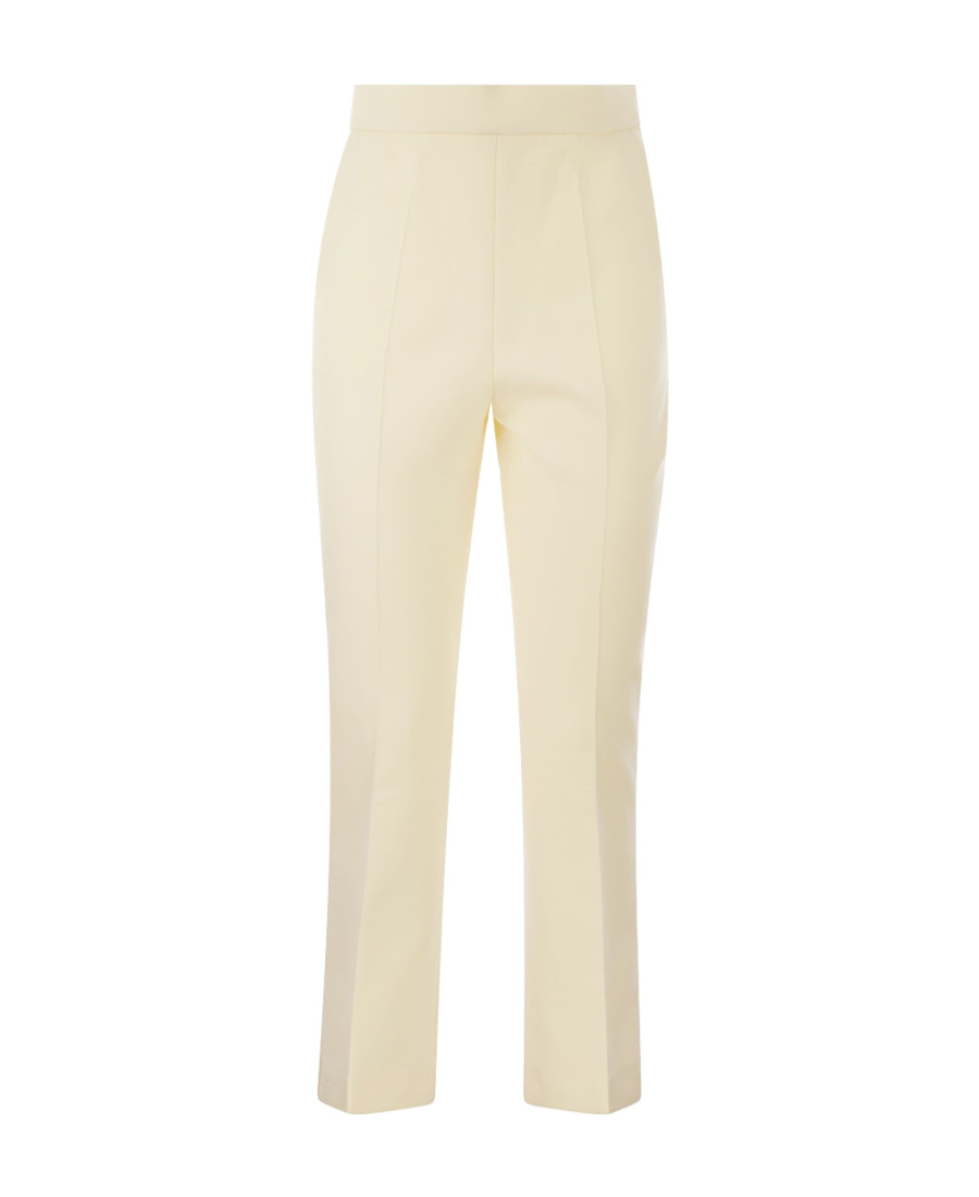 Max Mara Pleated Casual Pants In White
