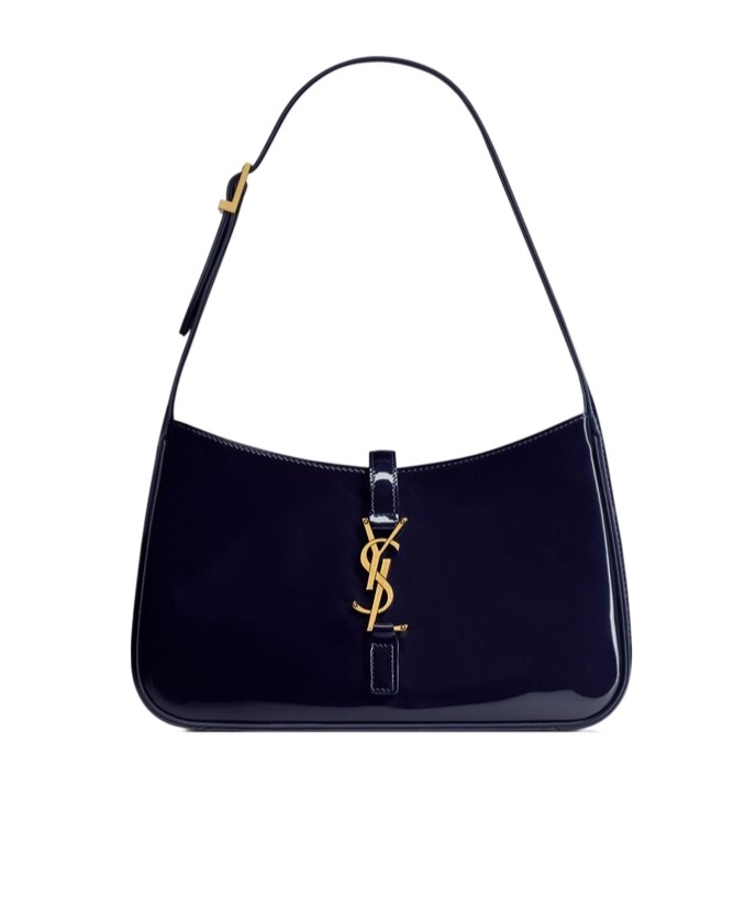 Saint Laurent Le 5 A 7 Ysl Shoulder Bag In Patent Leather In Black