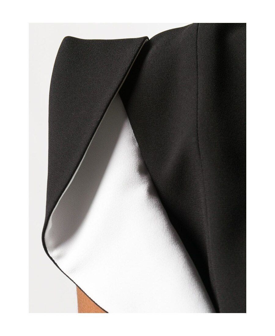 Givenchy Ruffled Short-sleeve Crepe Dress In Black