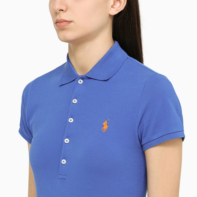Polo Ralph Lauren Polo Julie 5 Bott. Slim-fit Polo In Blue