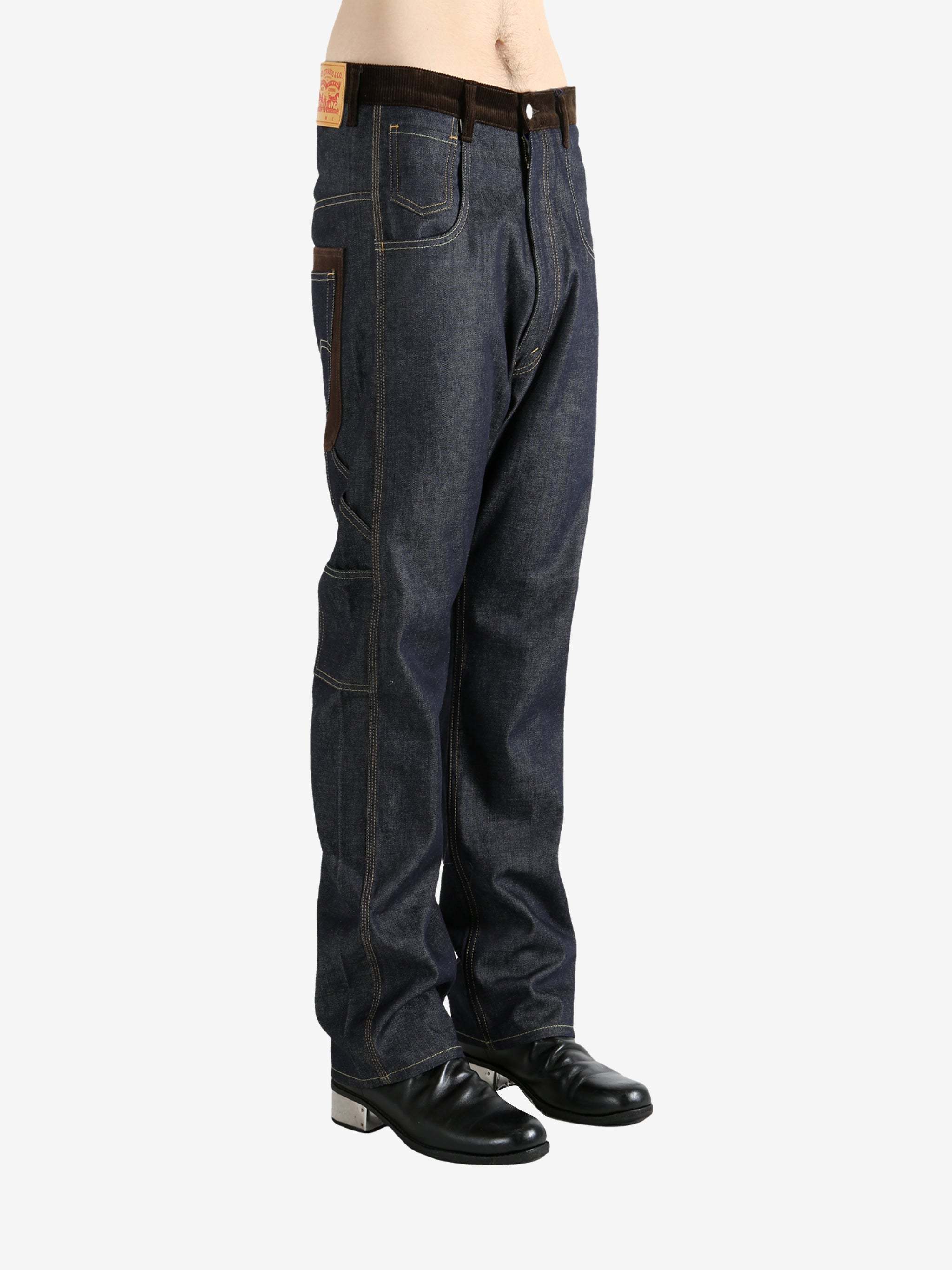 Junya Watanabe Denim Trousers With Belt Loops In Black