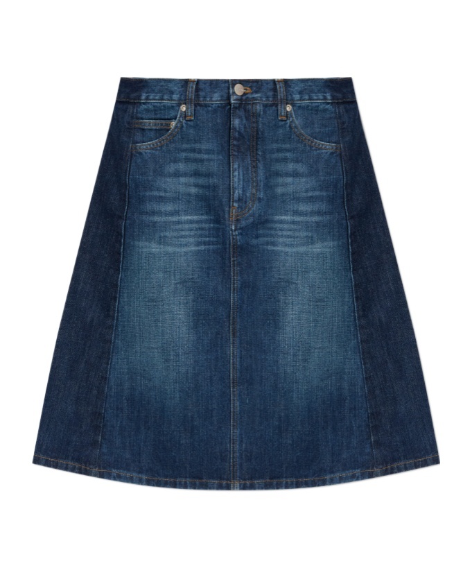 Marc Jacobs Two-tone Denim Midi Skirt In Blue
