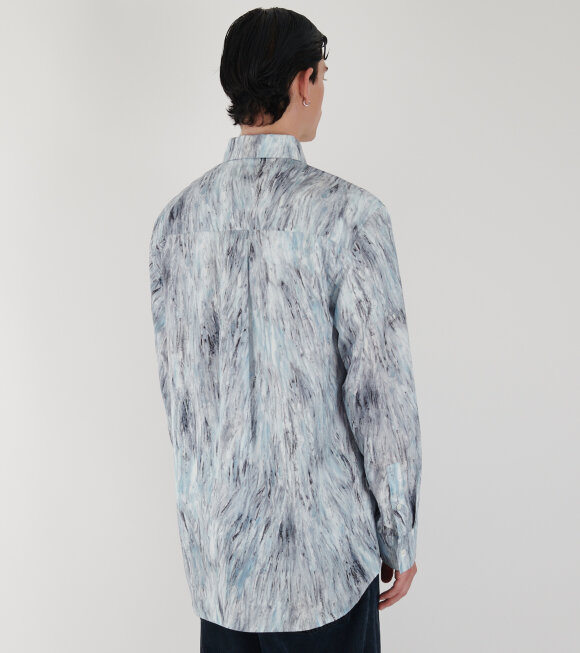 Marni Patterned Shirt With Collar And Pocket In Gray