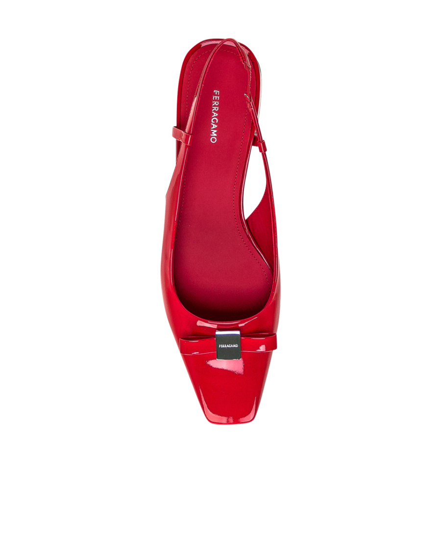 Ferragamo Salvatore Mini Bow Detailed Slingbacks In Red