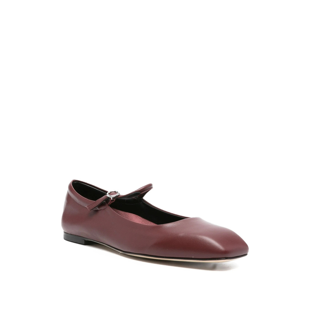 Aeyde Square Toe Flats In Red