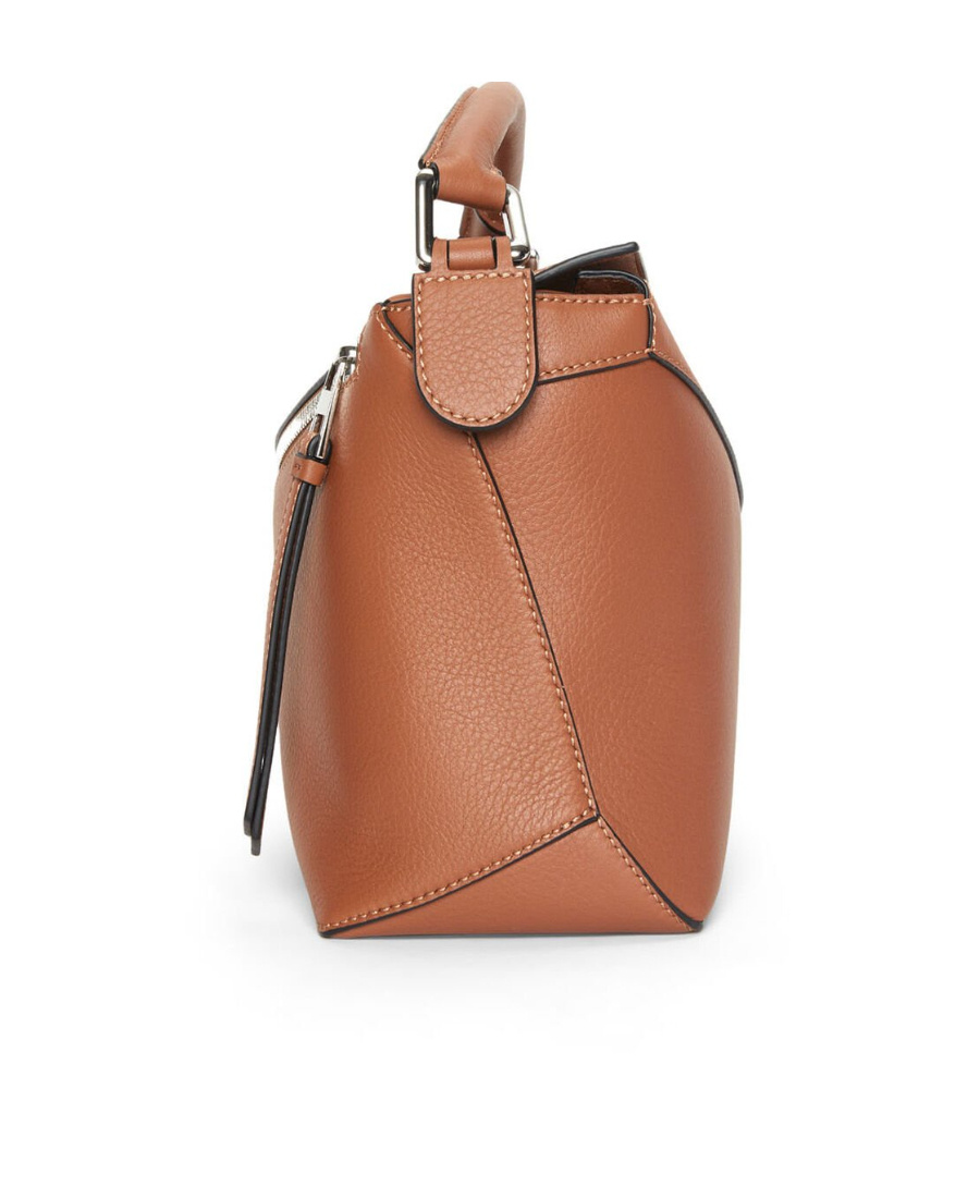 Loewe Small Puzzle Edge Leather Shoulder Bag In Brown