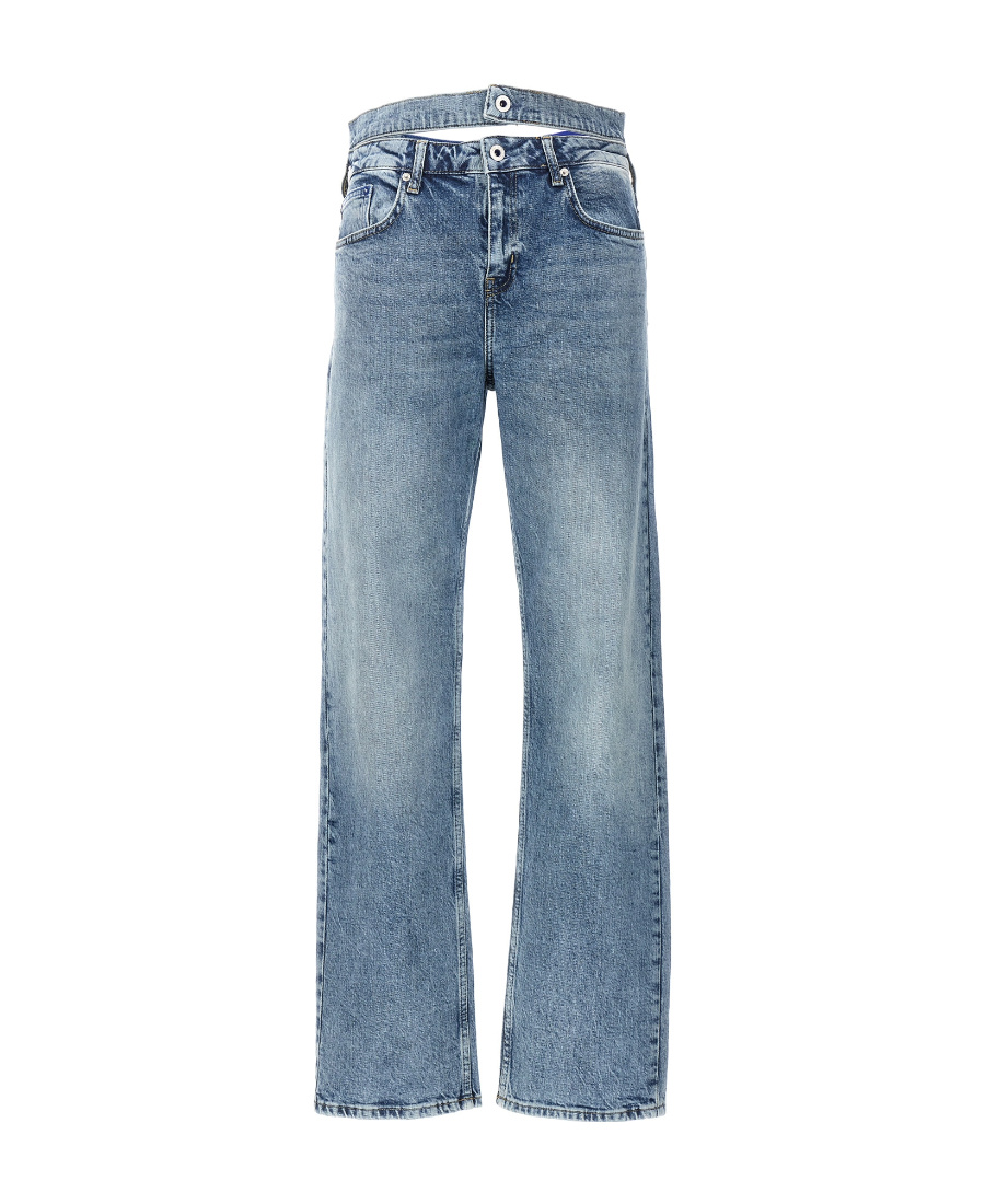 Karl Lagerfeld Klj Hr Straight Web Denim Jeans In Blue