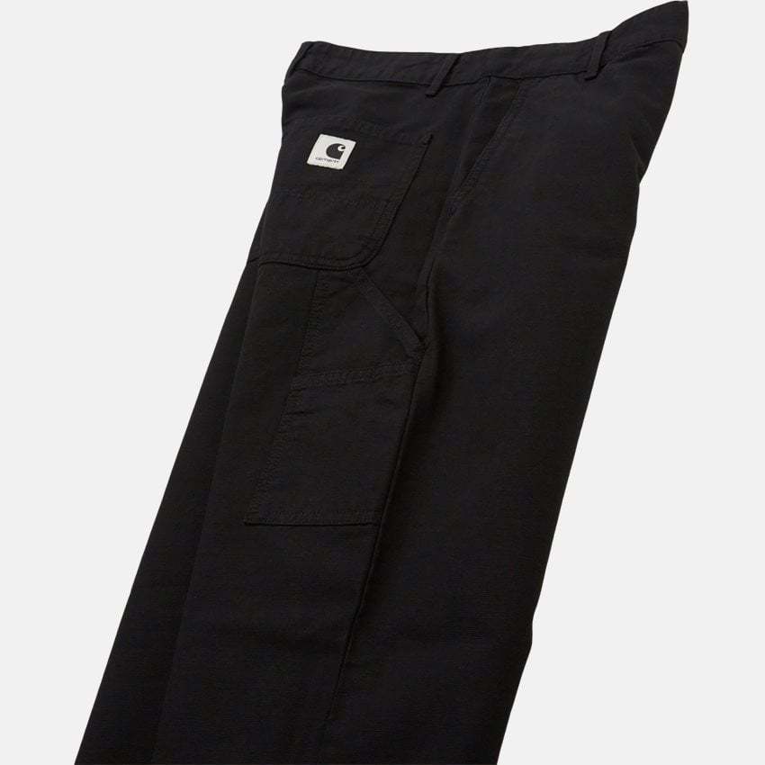 Shop Carhartt Mid-rise Tapered-leg Jeans In Black