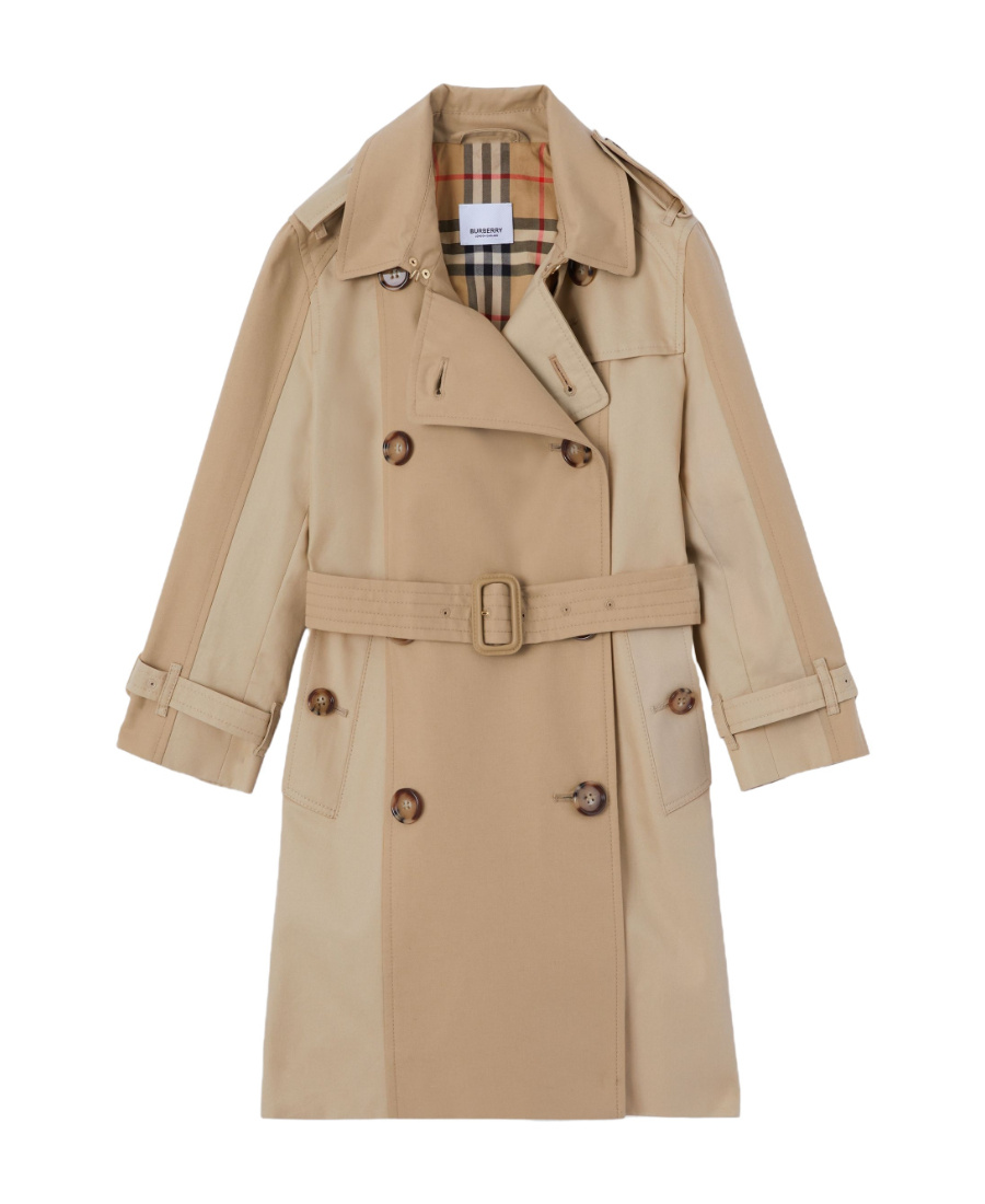 Burberry Panelled Cotton Trench Coat In Brown