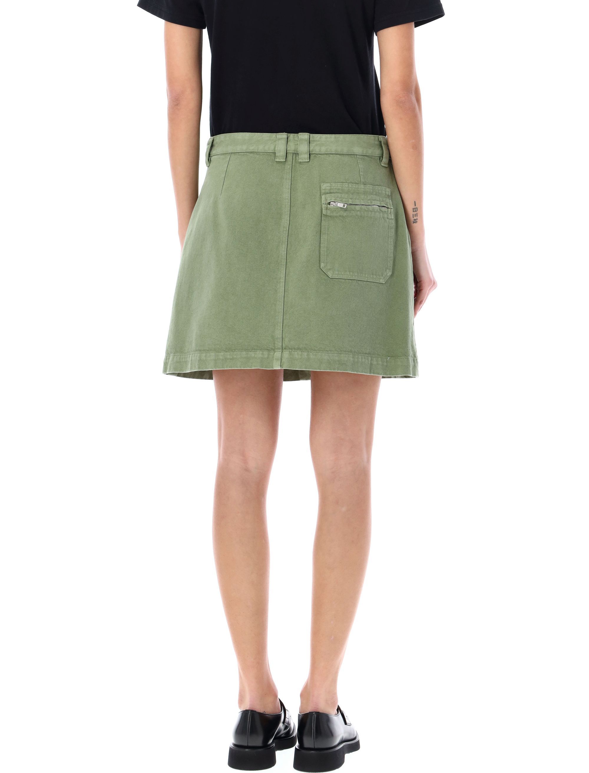Apc A.p.c. Sarah Mini Skirt In Green