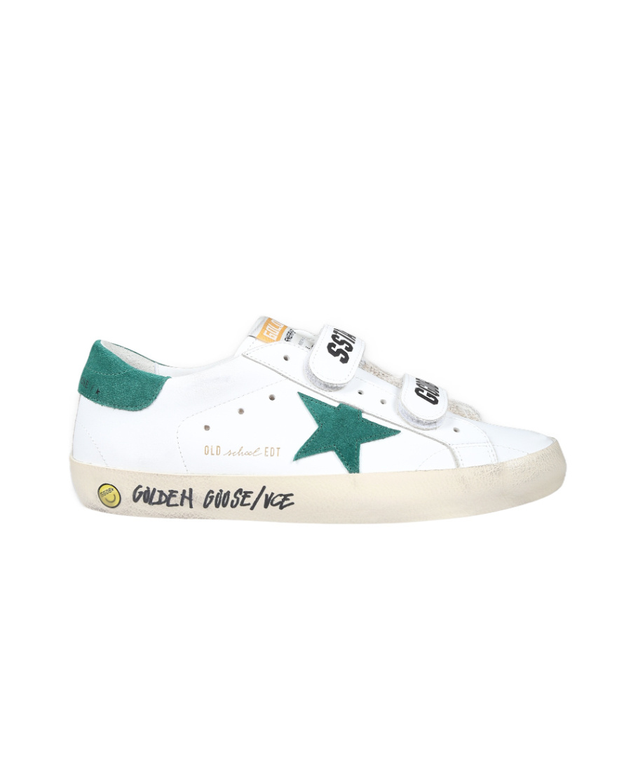 Golden Goose Kids Old School Star Patch Sneakers In White