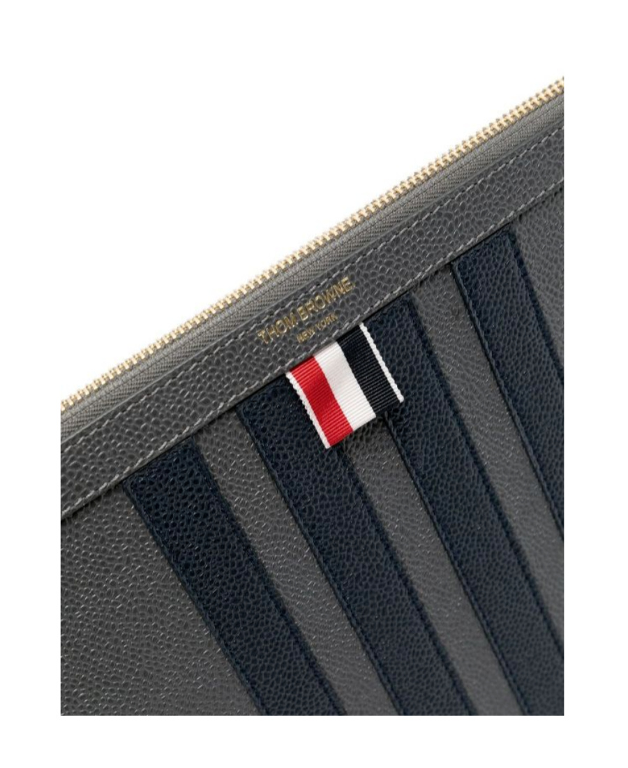 THOM BROWNE THOM BROWNE 4-BAR ZIPPED MEDIUM DOCUMENT HOLDER