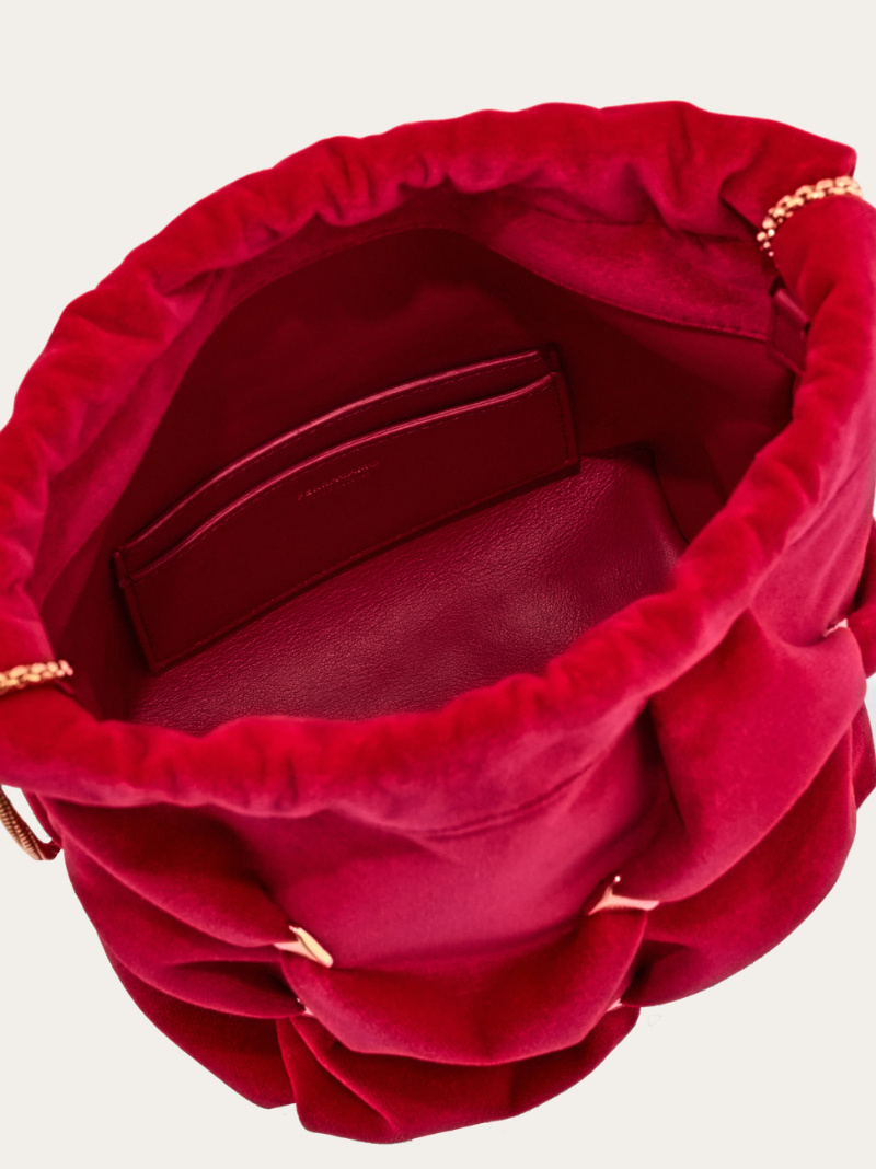 Ferragamo Mini Bow Bucket Bag In Red