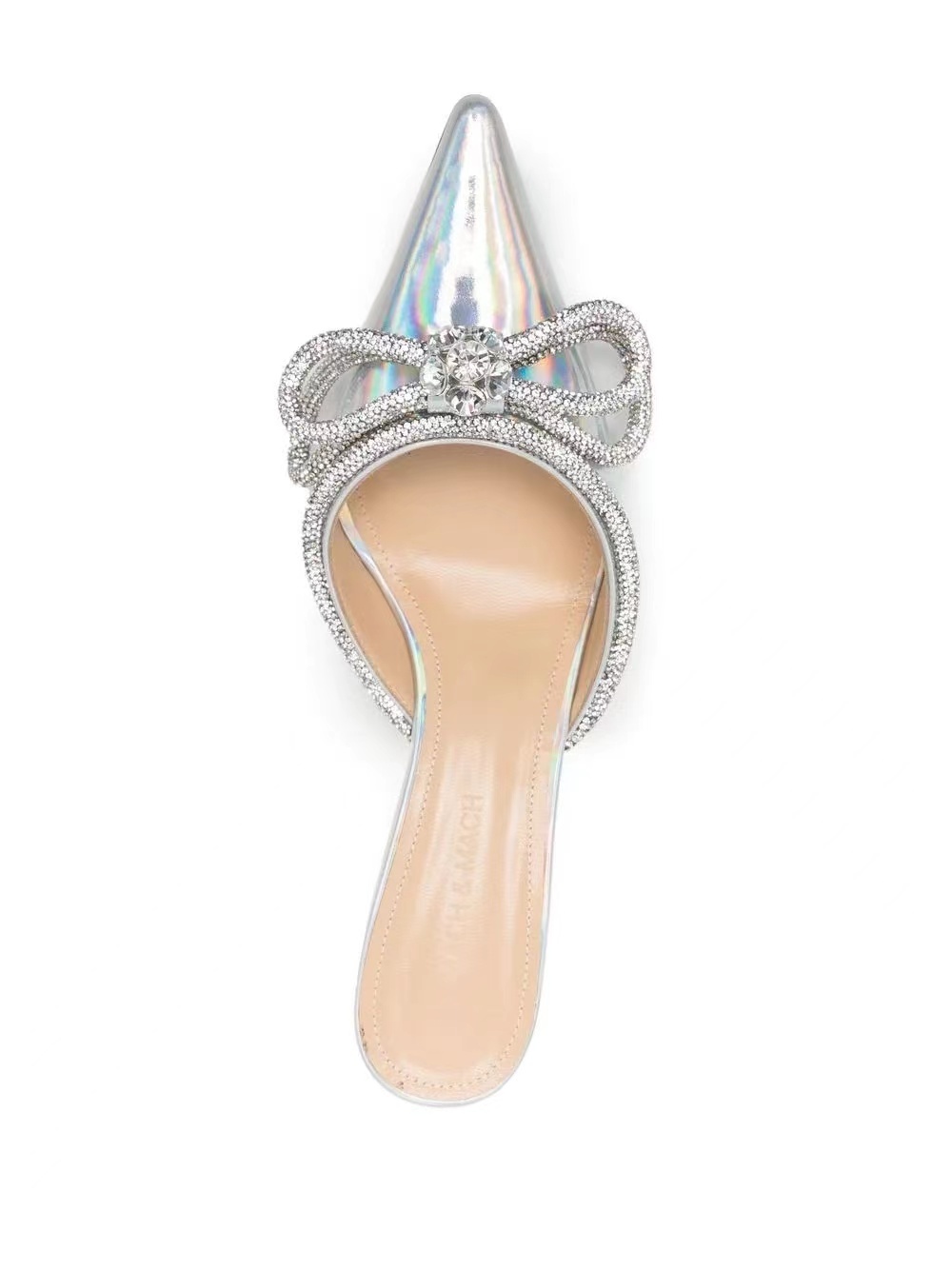 Mach&mach Magic Silver Bow High Heels In White