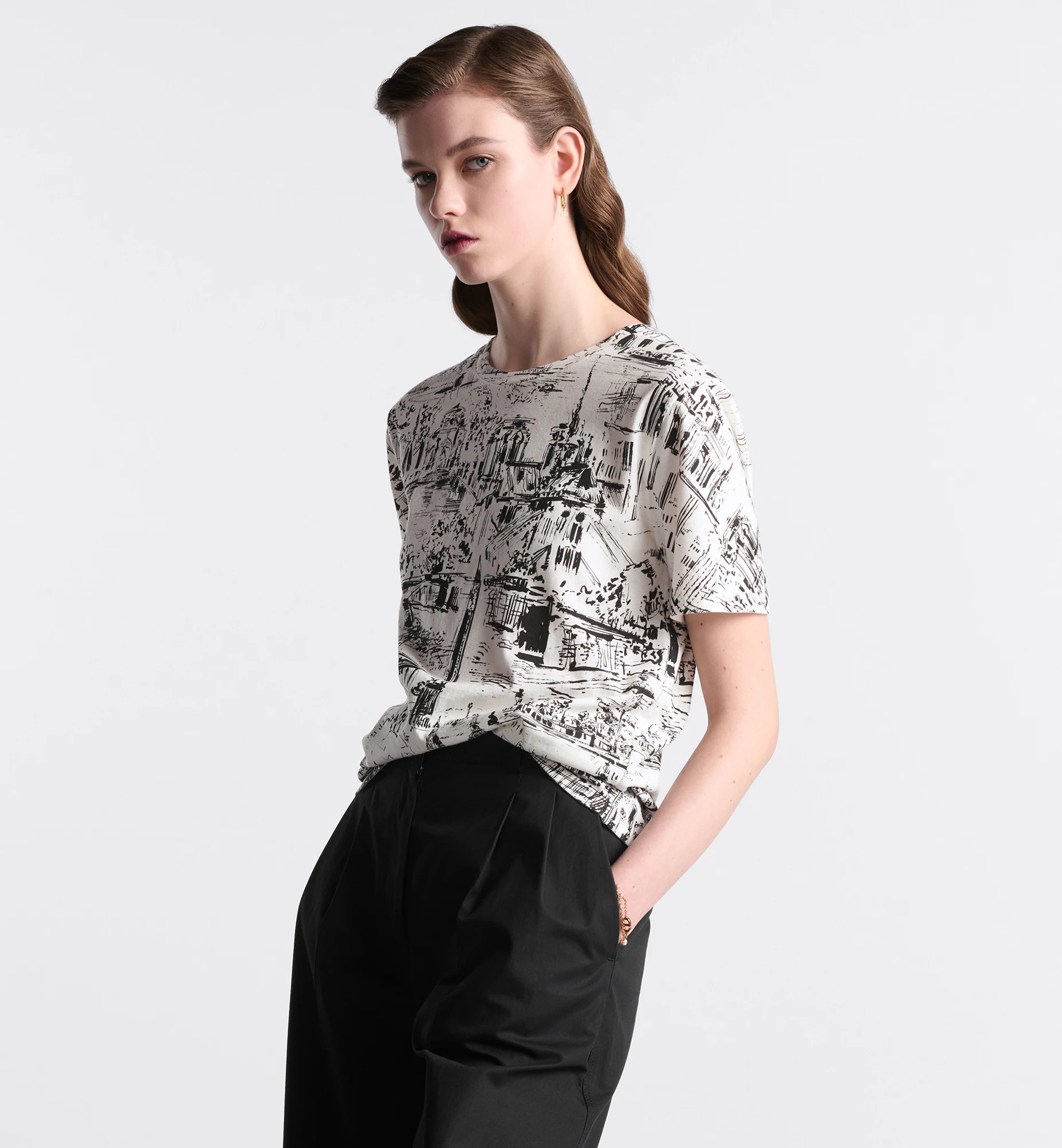 Dior Logo Short-sleeved T-shirt In White
