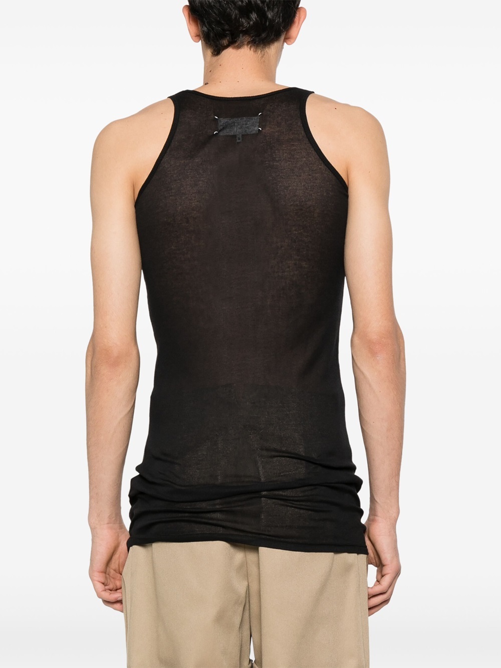 Maison Margiela Fine-ribbed Tank Top In Black