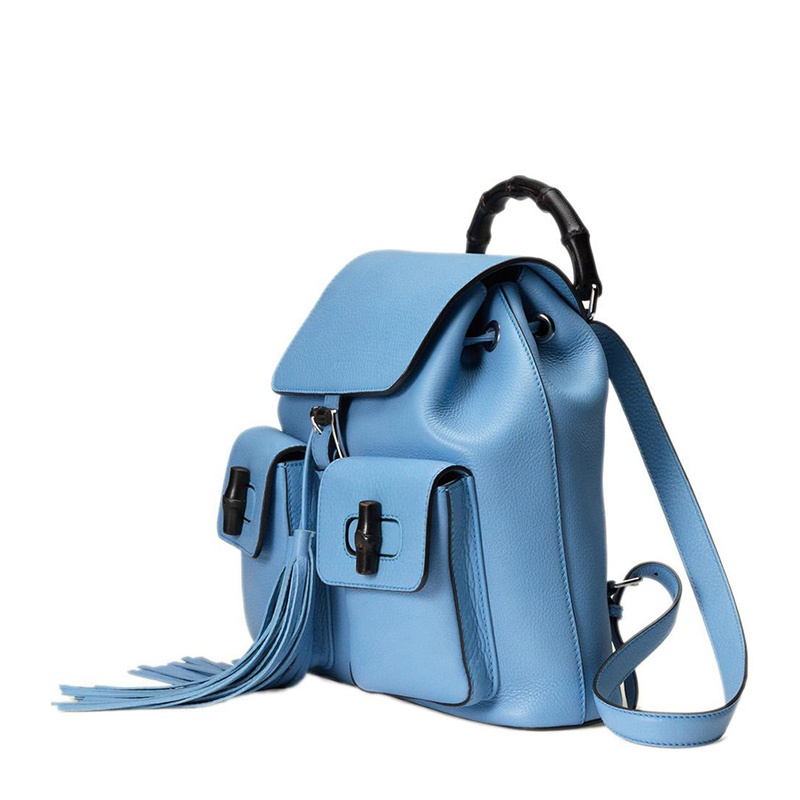 Gucci Grain Logo Backpack In Blue
