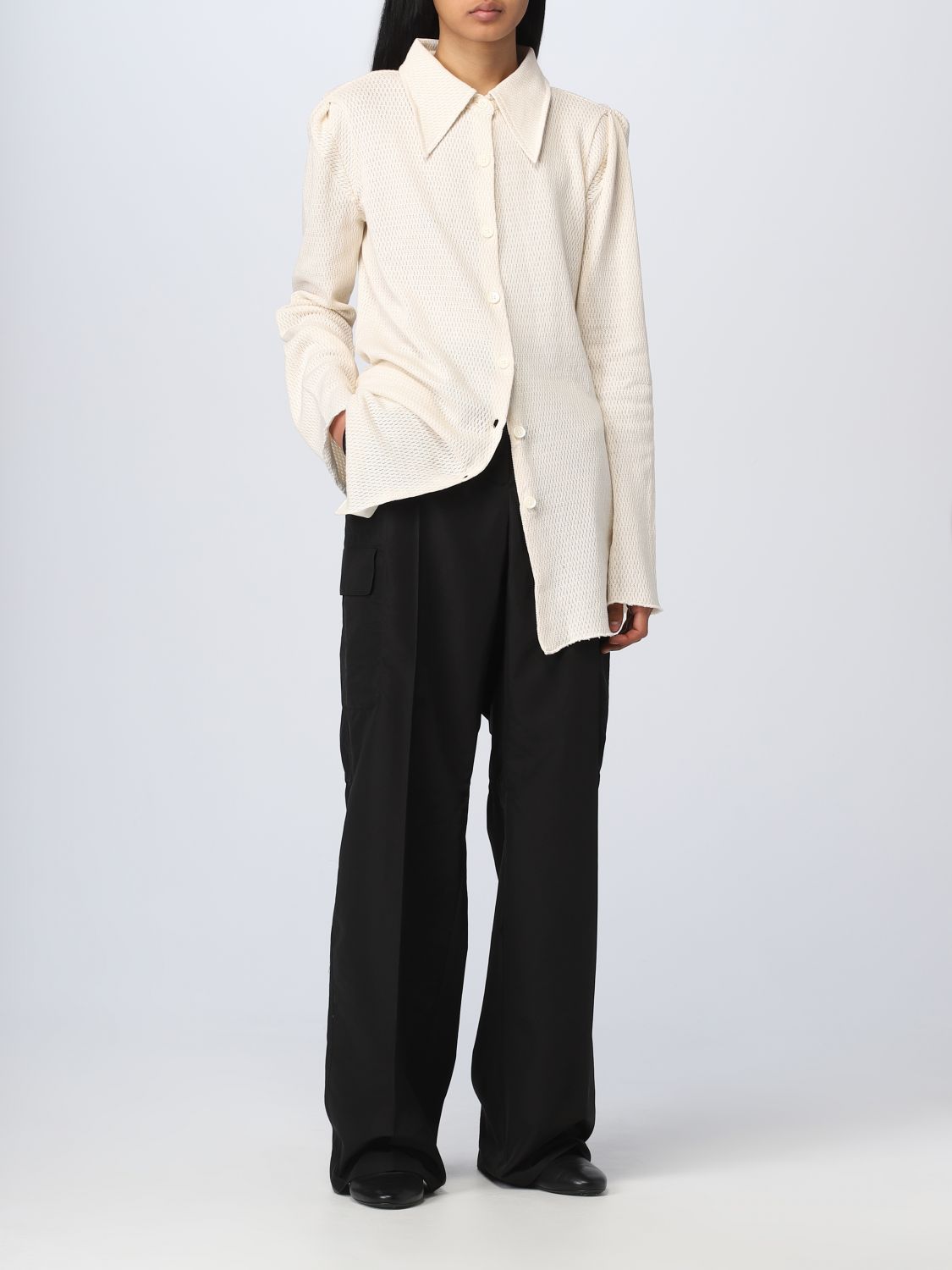 Our Legacy Open-knit Long Shirt In White