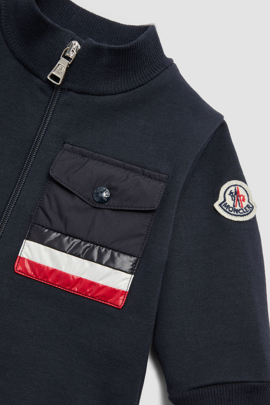 Moncler Logo Three-color Sportswear Set In Blue
