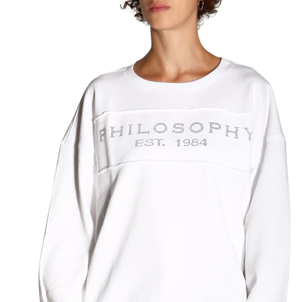 Shop Philosophy Di Lorenzo Serafini Round-necked Sweater In White