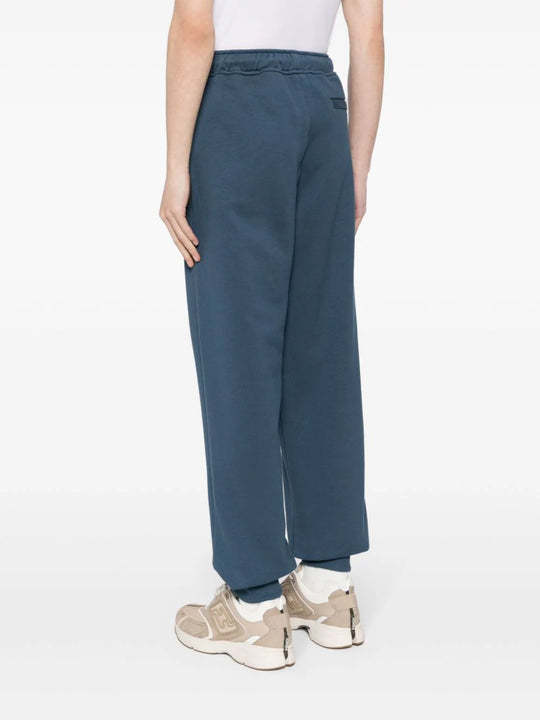 Lanvin Logo-print Cotton Track Pants In Blue