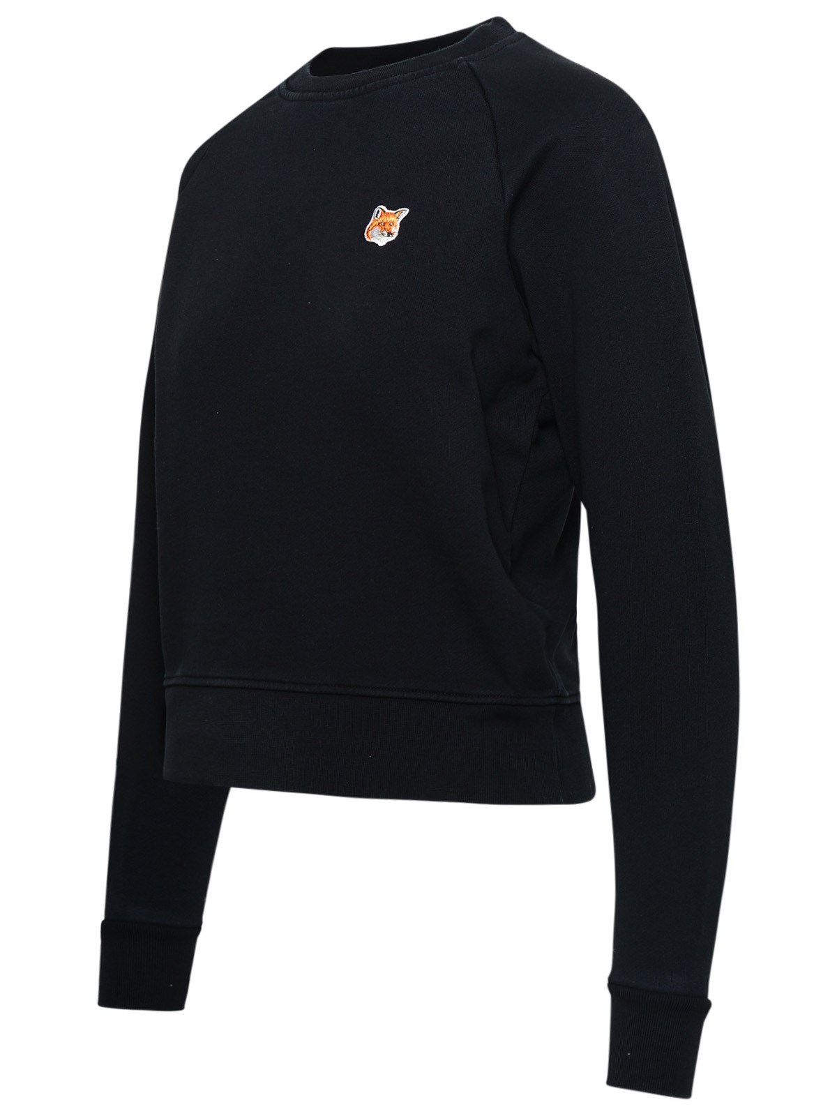 Maison Kitsuné Black Fox Head Long Sleeve T-shirt In Black