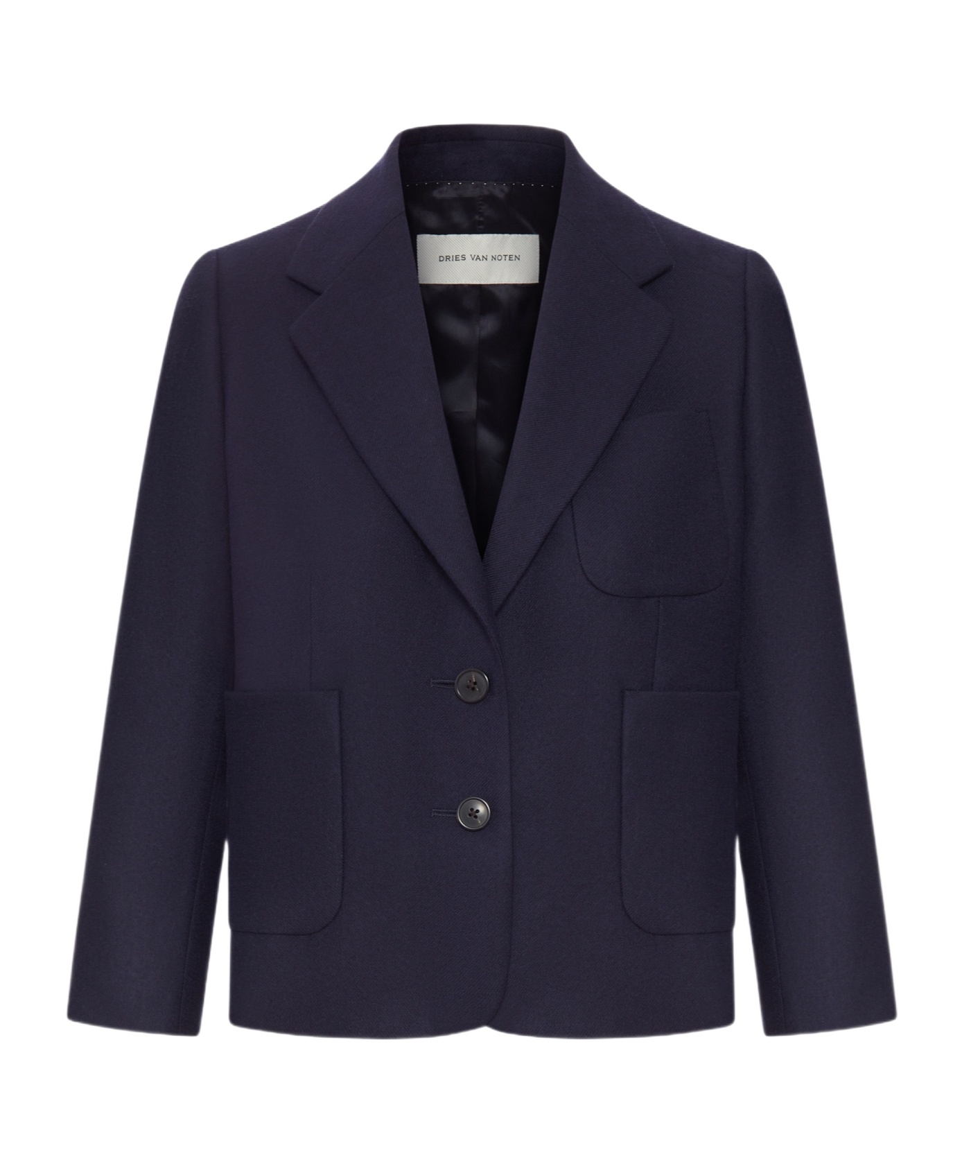 Dries Van Noten Long-sleeve Blazer In Navy