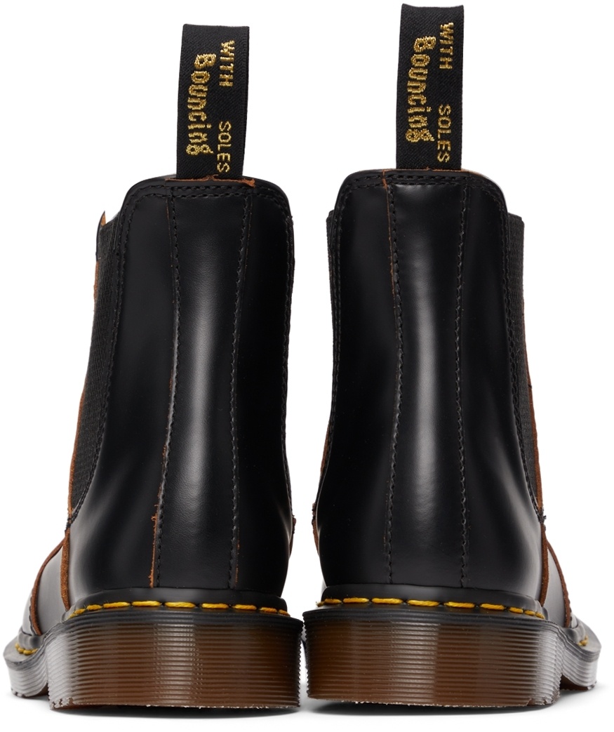 Dr. Martens' Vintage Round-toe Leather Boots In Black