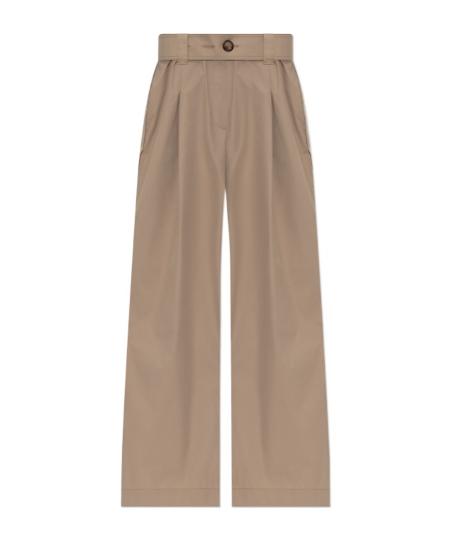 Shop Moncler Wide-leg Trousers In Nude