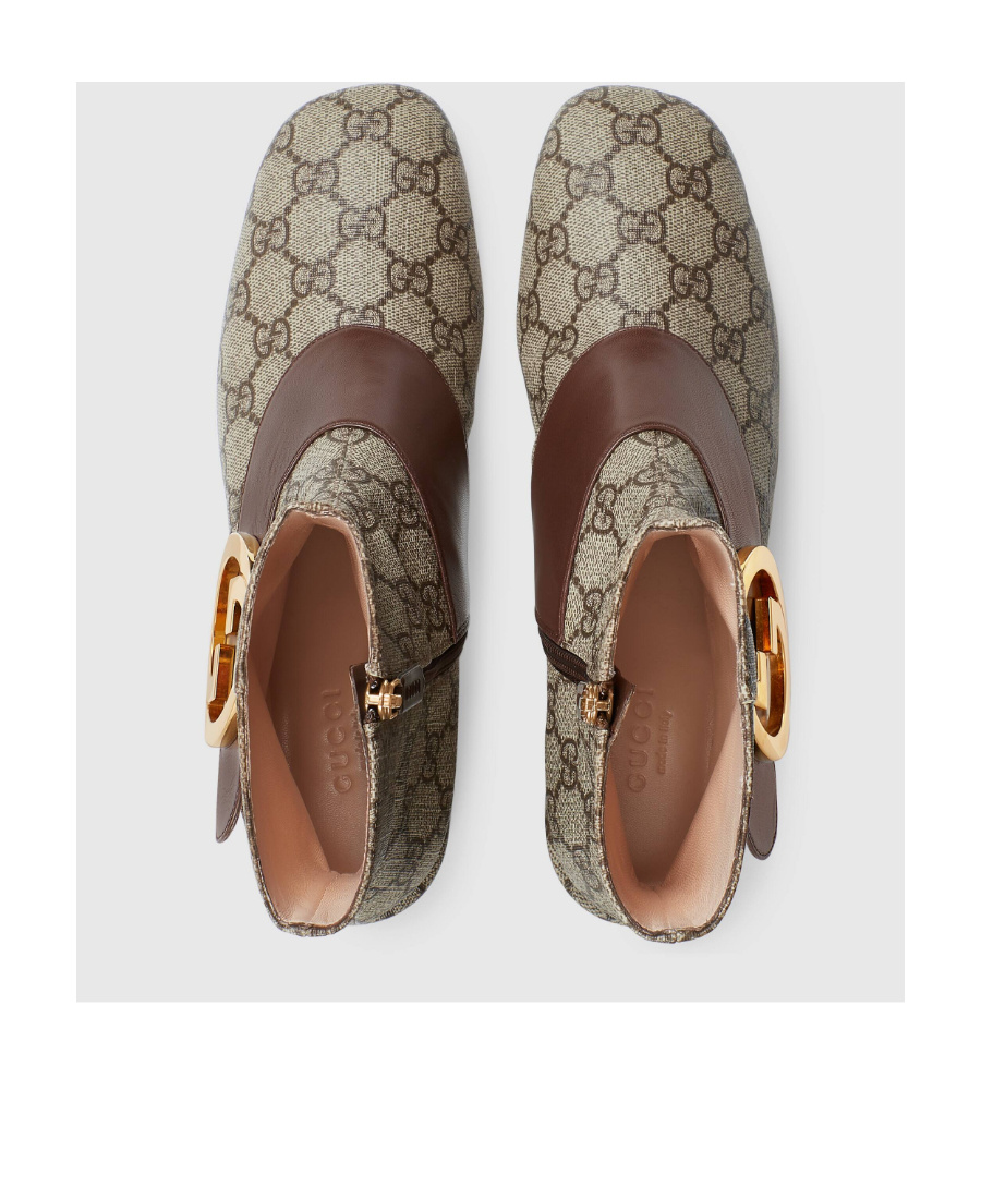 Gucci Blondie 60 Gg-supreme Canvas Boots In Brown
