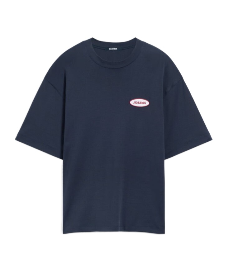 Jacquemus Le-t-shirt Stazione Logo Patch T-shirt In Blue