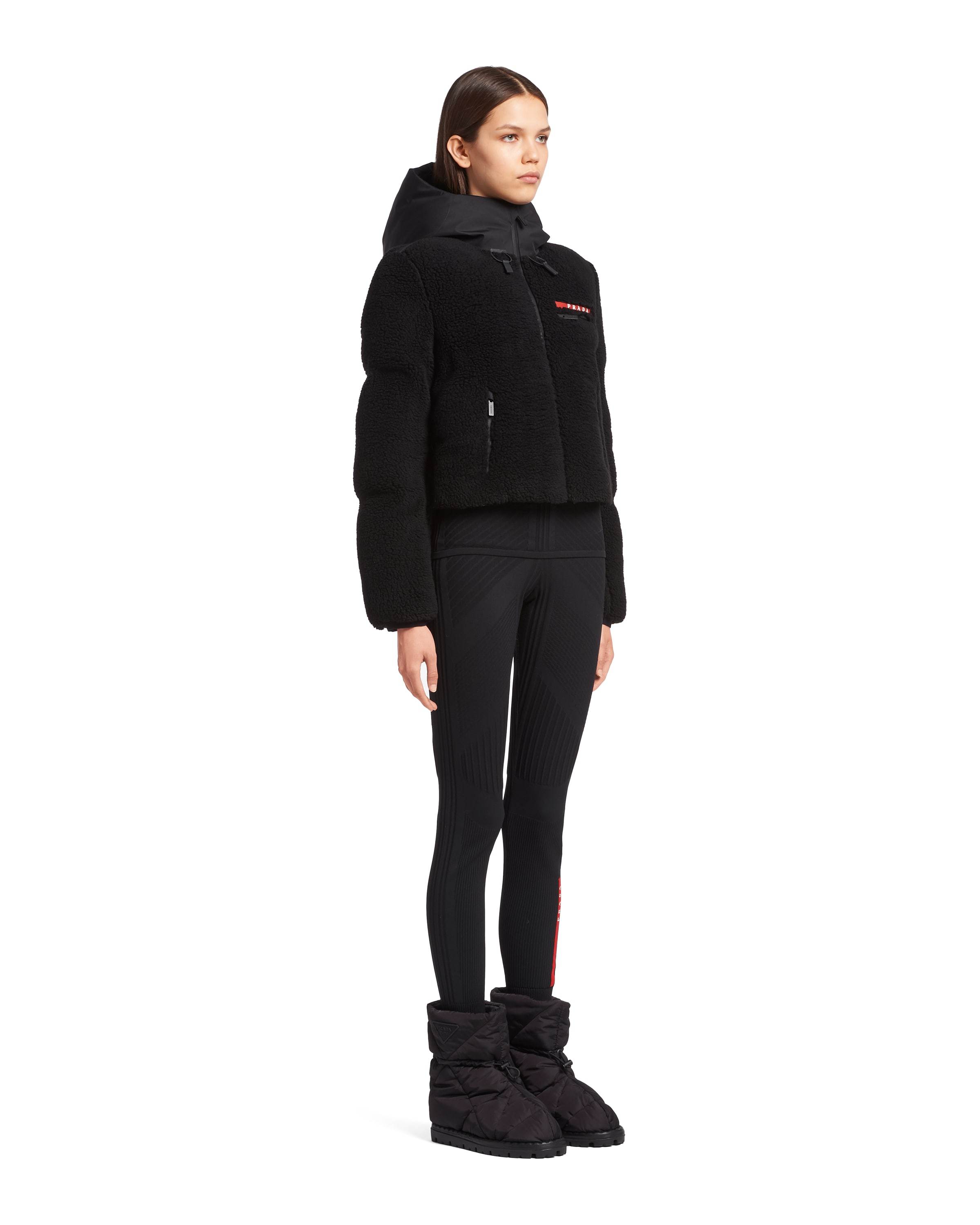 PRADA CROPPED RECYCLED FLEECE DOWN JACKET