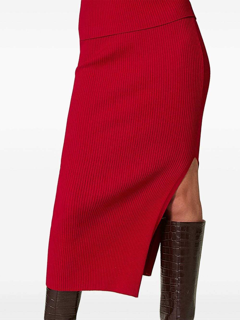 Shop Twinset Ribbed-knit Midi Skirt