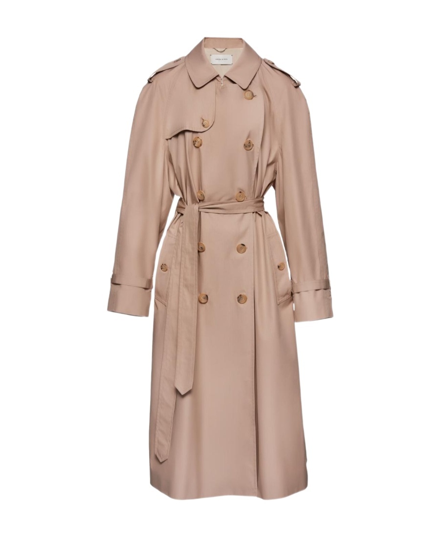 Magda Butrym Lapel Long-sleeved Coat In Brown