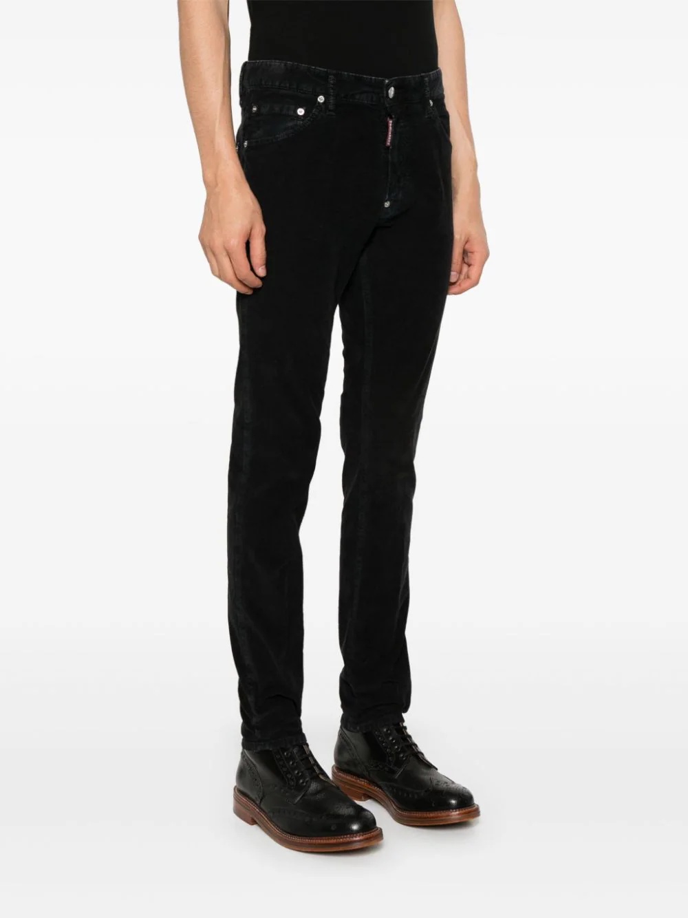 Dsquared2 Cotton Cargo Trouser With Logo Patch In Black