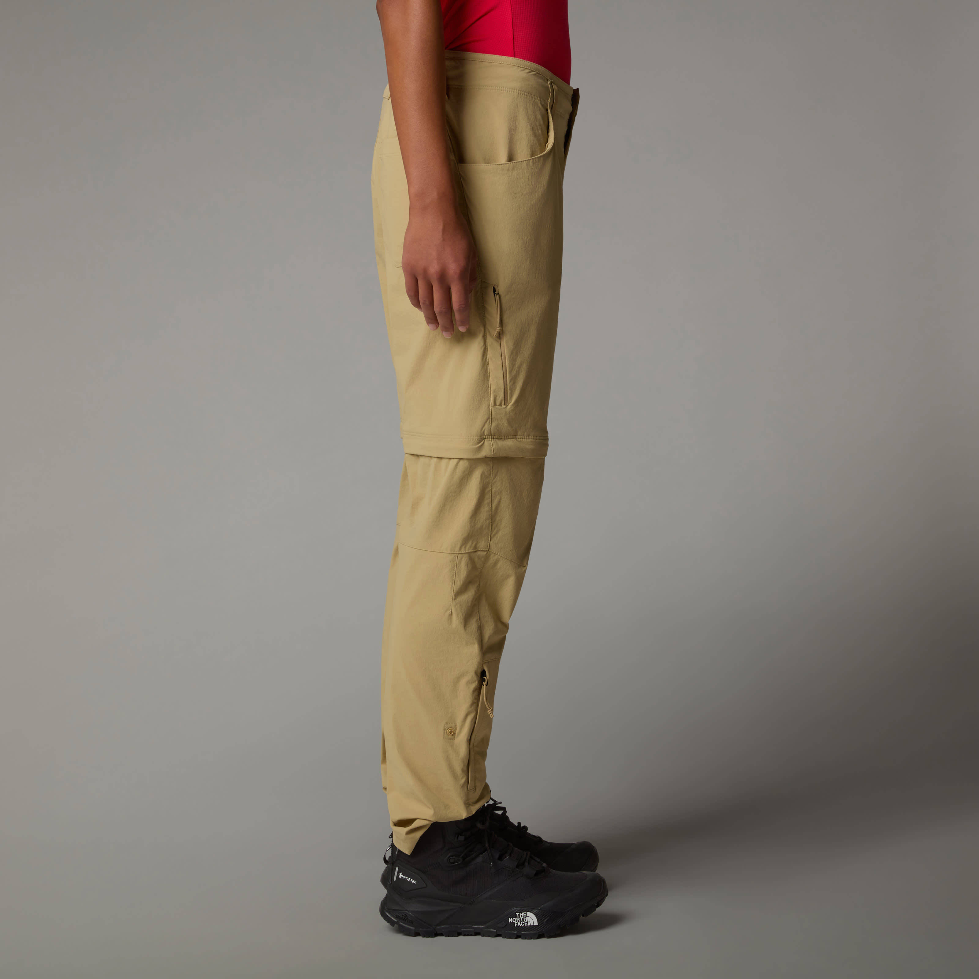 The North Face Womens Exploration Convertible Regular Straight Trousers In Khaki Stone