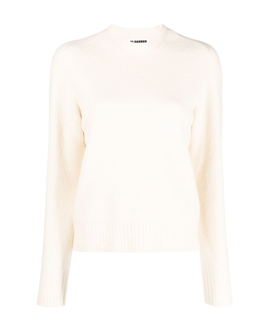 Jil Sander Wool Crew Neck Jumper In White