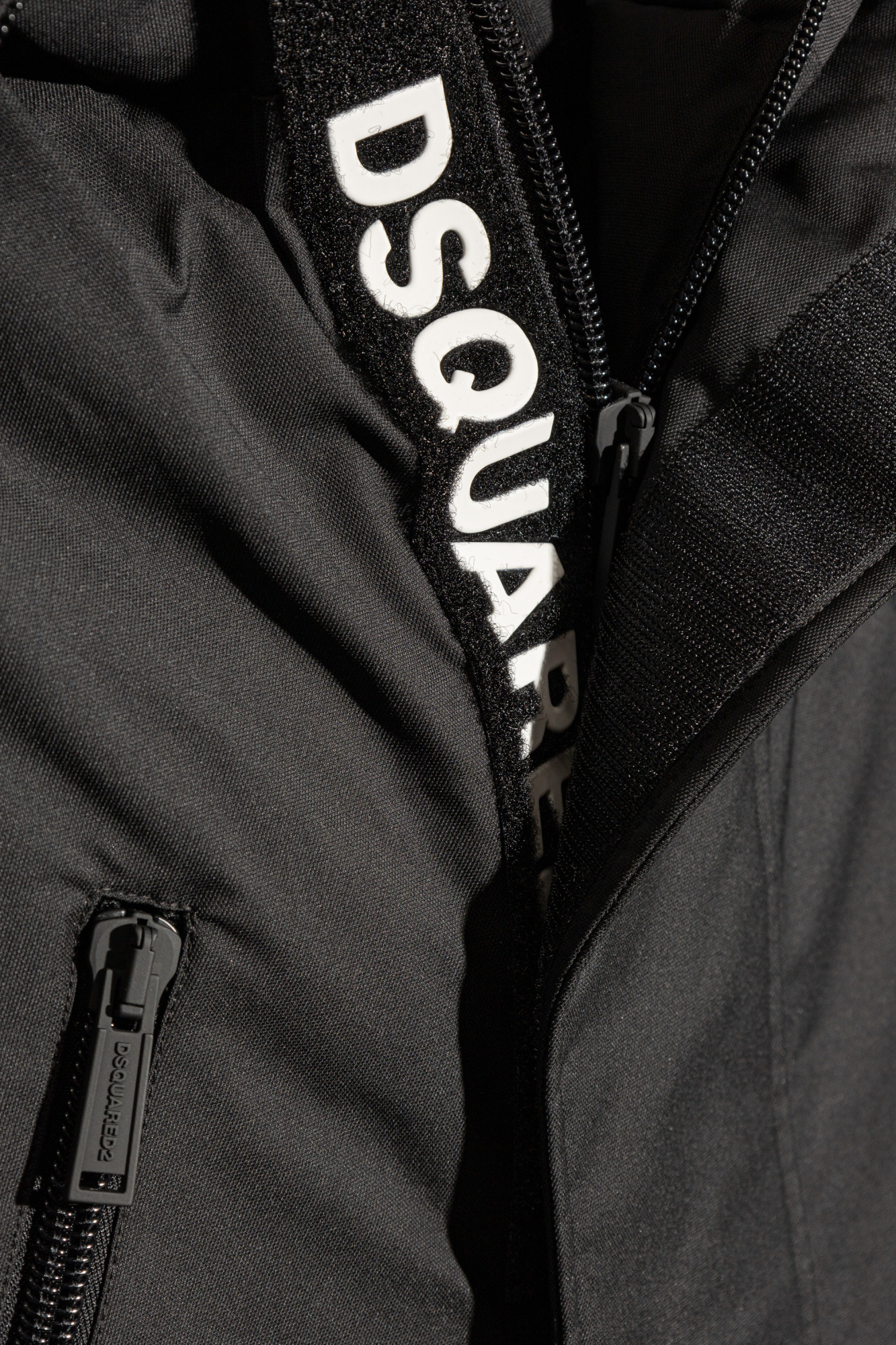 Dsquared2 Black Techno Down Polyester Parka With Hood In Black