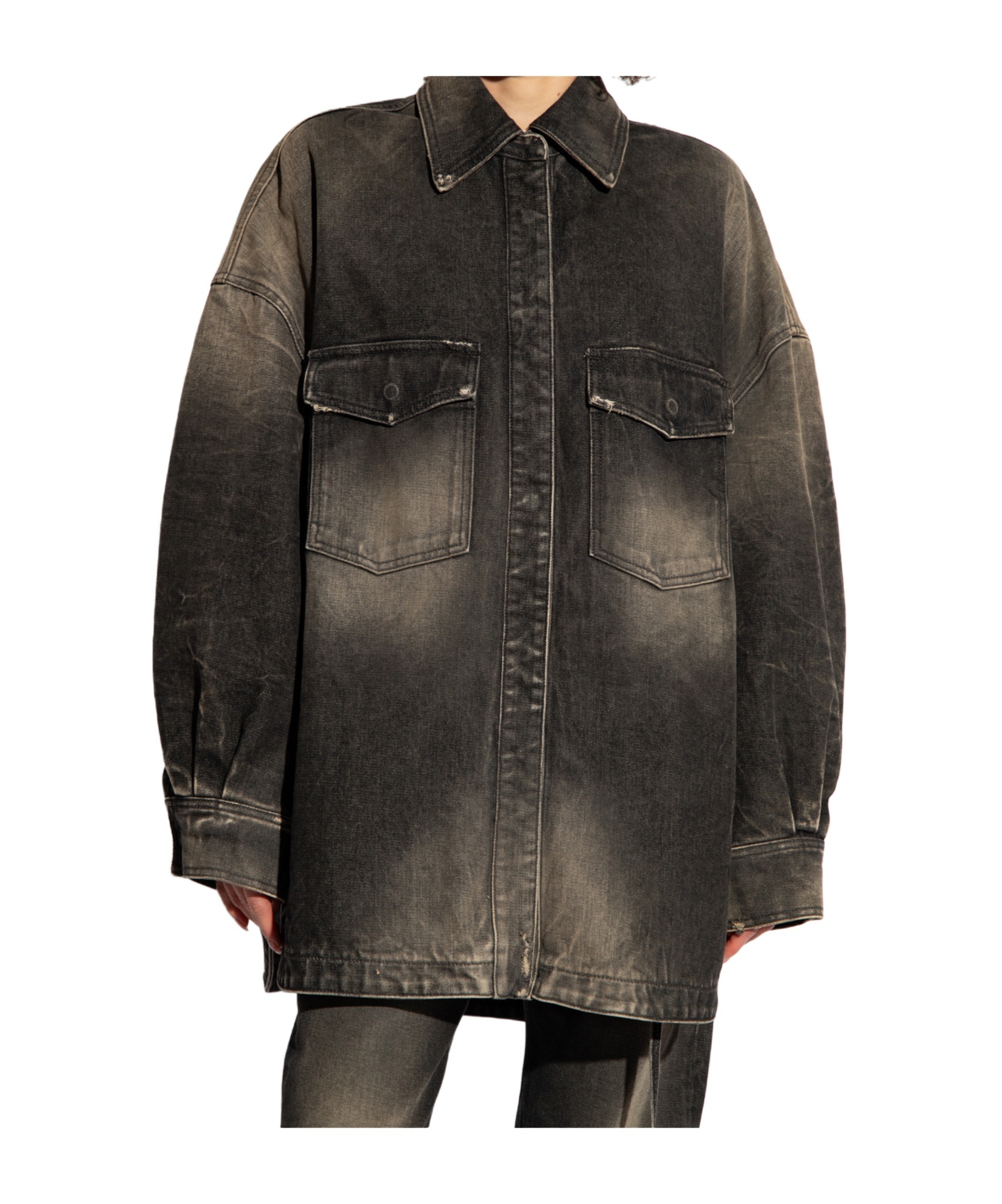 ATTICO BLEACHED-EFFECT DENIM COAT