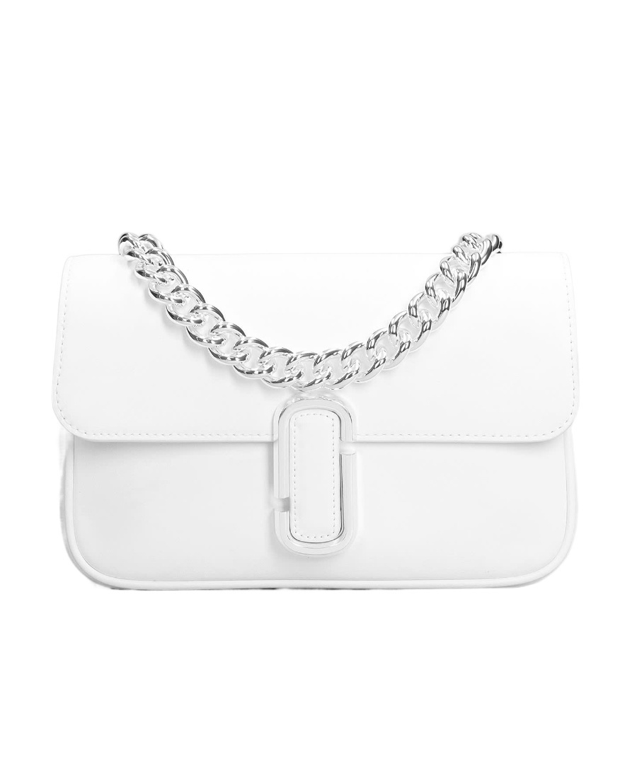 Marc Jacobs Mini J Marc Leather Shoulder Bag In White