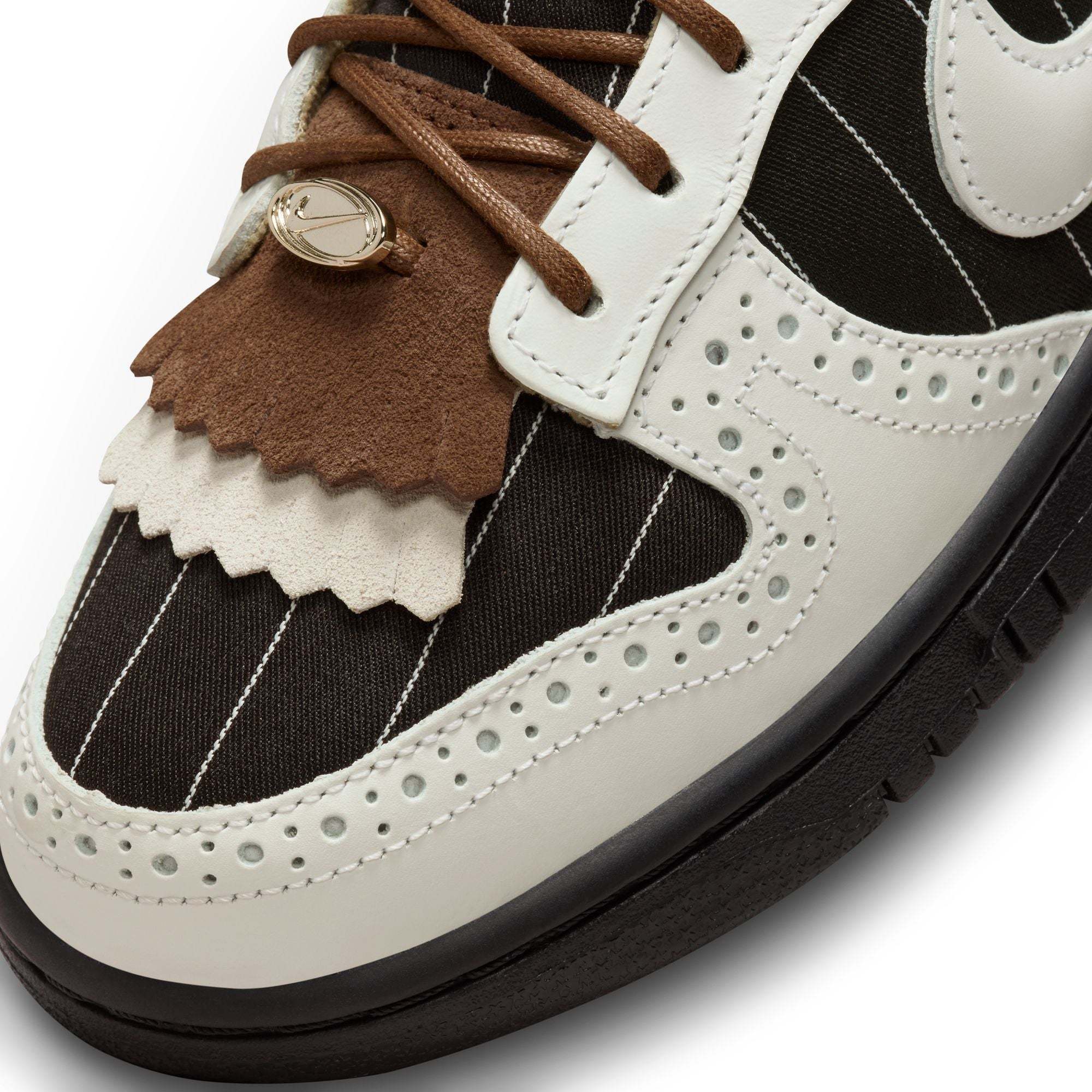 Nike Dunk Low 'brogue Pinstripe' Sneakers In Black