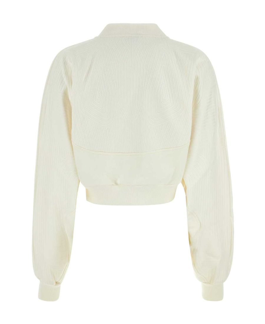 OFF-WHITE OFF-WHITE LONG-SLEEVED CREWNECK CROPPED SWEATSHIRT
