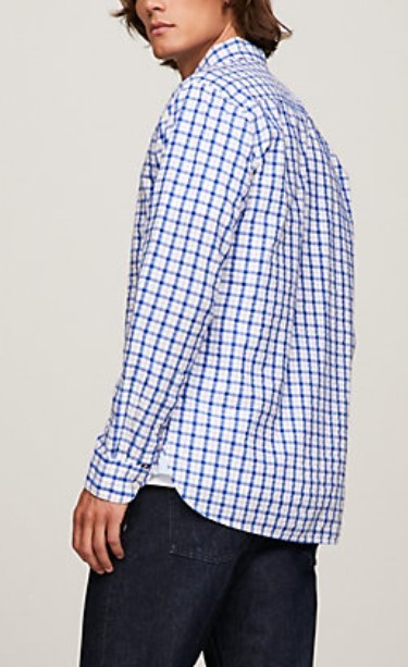 Tommy Hilfiger Flex Micro-plaid Shirt In Blue