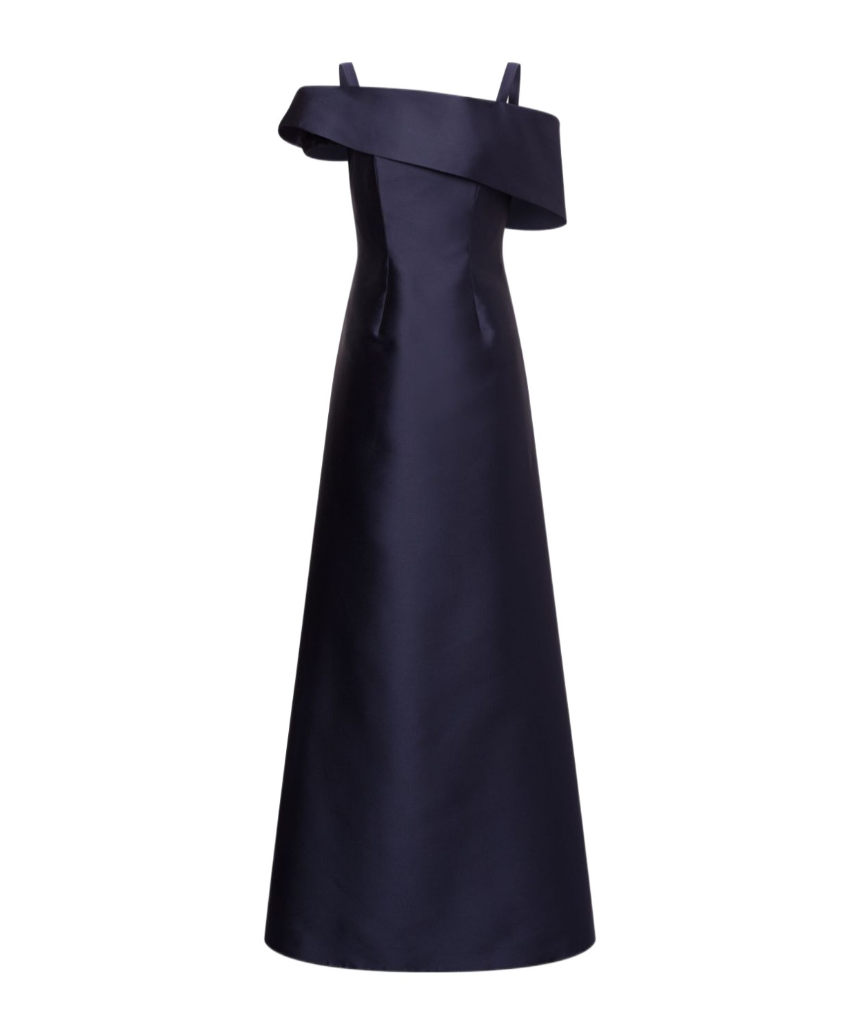 Alberta Ferretti Floor-length Silk Mikado Maxi Dress With Ruffle Hem In Black