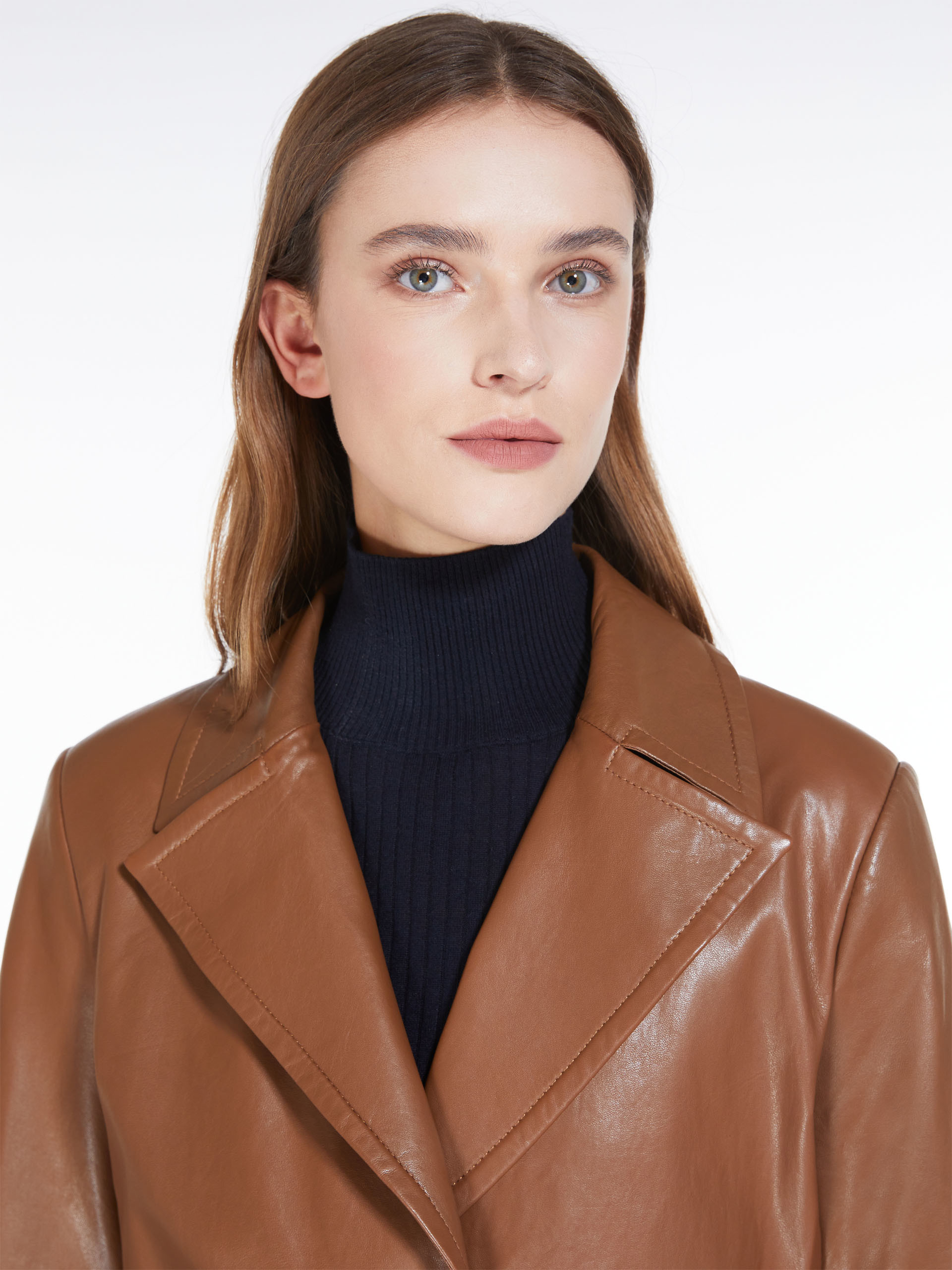 Max Mara Belt Decorated Coat In Brown