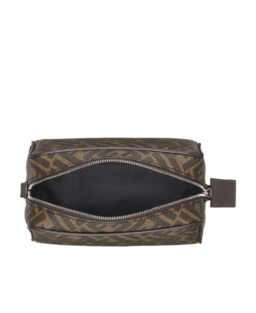 Shop Fendi Brown Fabric Toiletry Case