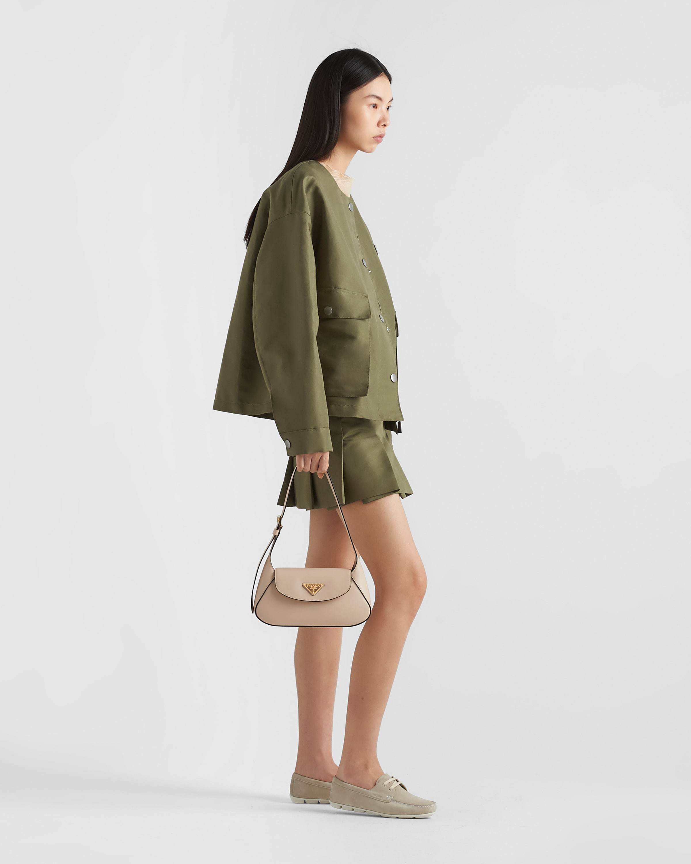 Prada Small Leather Shoulder Bag In Brown